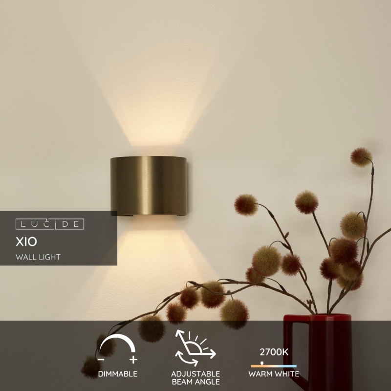 Lucide XIO - Nástenné svietidlo - LED Dim. - G9 - 1x3,5W 2700K - Rust Brown